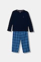Tommy Hilfiger pijamale de bumbac pentru copii set bleumarin UB0UB00587.9BYA