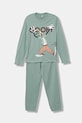 United Colors of Benetton set de pijama de bumbac pentru copii print turcoaz 3VR50P08Z.G.seasonal