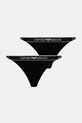 Emporio Armani Underwear stringi 2-pack aplikacja czarny EW000405.AF15345