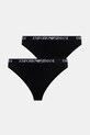 Emporio Armani Underwear stringi 2-pack dzianina czarny EW000402.AF13033