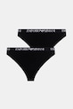 Emporio Armani Underwear stringi 2-pack dzianina czarny EW000402.AF13033