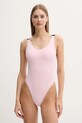 Calvin Klein egyrészes fürdőruha melltartó merevítő nélkül rózsaszín LV00Q62859