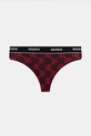 HUGO stringi bawełniane 3-pack TRIPLET THONG DESIGN 50545703 czarny AW25