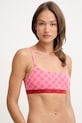 HUGO bustieră din bumbac cu elastan TWIN BRALETTE DESIGN 50545712 roz SS26