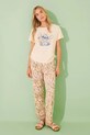 women'secret piżama bawełniana SNOOPY nadruk beżowy 3139903