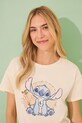 Odzież women'secret piżama bawełniana SNOOPY 3139903 beżowy