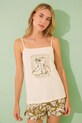 women'secret piżama bawełniana SNOOPY nadruk beżowy 3139902