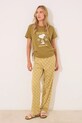 women'secret piżama bawełniana SNOOPY wzorzyste zielony 3139904