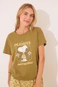 women'secret piżama bawełniana SNOOPY 3139899 zielony AW25