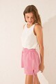 women'secret pantaloni scurți de pijama din bumbac burgundia 3709663