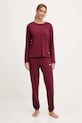 Bavlnené pyžamo United Colors of Benetton pletenina burgundské 35VB3P048