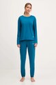 United Colors of Benetton piżama bawełniana dzianina niebieski 35VB3P048