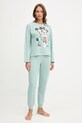 Хлопковая пижама United Colors of Benetton хлопок бирюзовый 30963P049