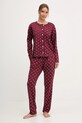 United Colors of Benetton pantaloni de pijama 3ZMB3F04P burgundia AW25