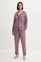 United Colors of Benetton pantaloni de plajă din bumbac 4MYG3F00M burgundia AW25