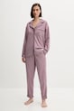 United Colors of Benetton spodnie piżamowe bawełniane 4MYG3F00M bordowy AW25