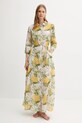 Farm Rio rochie de plajă din bumbac cu modele galben 336722