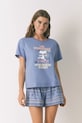 women'secret piżama bawełniana wzorzyste niebieski 3132112