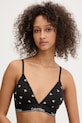 Calvin Klein Underwear grudnjak s trokutastim košaricama s pamukom crna LV00QF8498