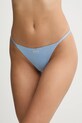 Στρινγκ Calvin Klein Underwear πλεκτό ύφασμα μπλε LV00QF8085