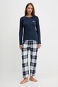 Fila piżama bawełniana wzorzyste granatowy FPW4223