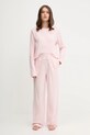 Lauren Ralph Lauren piżama bawełniana wzorzyste różowy ILN72453