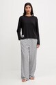 Dkny piżama z dodatkiem bawełny tkanina czarny YI80064