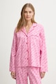 Dkny piżama bawełniana YI90085 fioletowy AW25