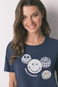 Îmbrăcăminte women'secret pijamale de bumbac 3132148 bleumarin