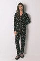 women'secret piżama bawełniana wzorzyste czarny 3132159