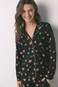 women'secret piżama bawełniana 3132159 czarny AW25