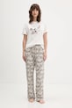 women'secret piżama bawełniana wzorzyste beżowy 3132160