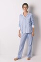 women'secret piżama bawełniana drobny wzór niebieski 4852094