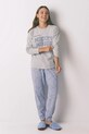 women'secret piżama bawełniana nadruk szary 3132123