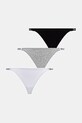 Juicy Couture stringi 3-pack nadruk szary JCTTH225951