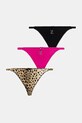 Juicy Couture stringi 3-pack aplikacja różowy JCTTH225954