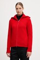 Newland kardigan z dodatkiem wełny LADY W FULL ZIP gruba czerwony N46808.116