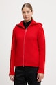 Newland kardigan z dodatkiem wełny LADY W FULL ZIP gruba czerwony N46808.116