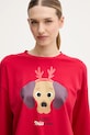 Pyžamové tričko s dlouhým rukávem United Colors of Benetton červená 3DKE3M07Y