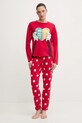 Βαμβακερές πιτζάμες United Colors of Benetton 3P053P04G κόκκινο AW25