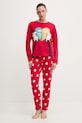 Βαμβακερές πιτζάμες United Colors of Benetton 3P053P04G κόκκινο AW25