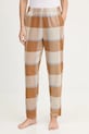 United Colors of Benetton spodnie piżamowe bawełniane wzorzyste brązowy 40EP3F00I