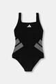 adidas Performance costum de baie dintr-o bucată pentru copii moale negru JM8226