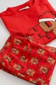 Coccodrillo komplet piżamowy dziecięcy bawełniany ZC5448102MER czerwony