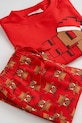 Coccodrillo komplet piżamowy dziecięcy bawełniany ZC5448102MER czerwony