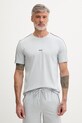 BOSS loungwear tričko pánské bavlněné s elastanem Unique T-Shirt šedá 50545930