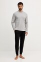 United Colors of Benetton longsleeve piżamowy bawełniany 30964M021 szary AW25