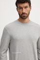 United Colors of Benetton longsleeve piżamowy bawełniany szary 30964M021