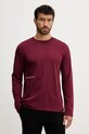 United Colors of Benetton camasa cu maneca lunga din bumbac munte burgundia 30964M021