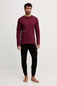 United Colors of Benetton camasa cu maneca lunga din bumbac 30964M021 burgundia AW25
